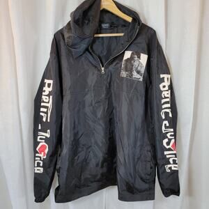 Chemistry Poetic Justice Tupac Windbreaker Jacket XL Black Hoodie Pullover